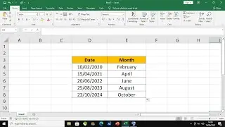 Excel formula ll Get month name from date