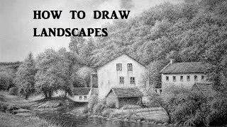 How to Draw Landscapes, Reflections, Water, Grass & Trees with Gaphite Pencils