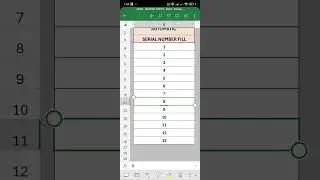 Automatic Number Fill #microsoft #excel