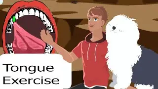 Oral motor exercises for kids, TONGUE training, tip against teeth, feed the dog with John