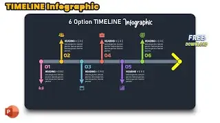 31.PowerPoint 6 Option Arrow Timeline Infographic | Free Download