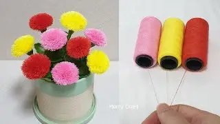 Super easy home decor idea with Sewing Thread - Handmade Crafts - Flower tutorial