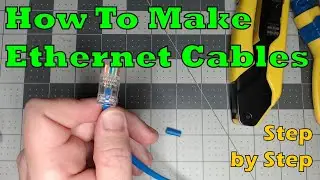 How to make CAT-5 Cable / Network Wire - EASY with Pass Through Ethernet