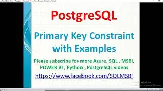 Postgresql Tutorials | Primary Key Constraints in Postgresql | postgresql primary key errors