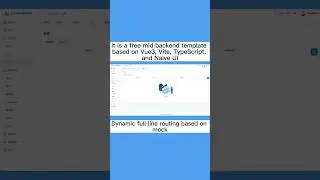 It is a free mid-backend template based on Vue3, Vite, TypeScript, and Naive UI.