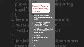 Fibonacci Series in Java without using recursion in java #jobplacement #exam #fresherplacement