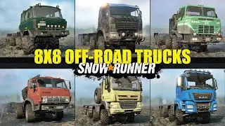 SnowRunner Mods VS Mods | 8x8 Off-Road Trucks Challenge - Which is the best?