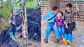 Poor single mother picks wild vegetables, makes swings and finds love again after loss