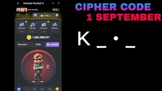 Hamster Kombat Daily Cipher Code 1 September | Hamster Kombat New Morse Code Today | Free 1M Coins