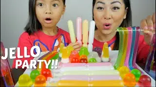 Jello Party *Assorted Jellos & Jelly Sticks  Mukbang | N.E Lets Eat