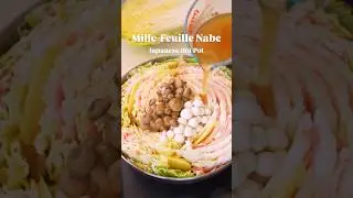 Mille Feuille Nabe is a Japanese hot pot made of layered Napa cabbage and pork slices in dash broth