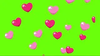 Fizzy Hearts Green screen 24 effects  love effects heart design green screen