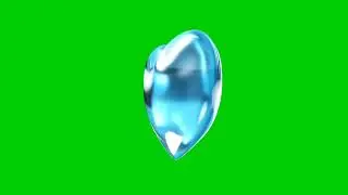 Animated 3D Floating metallic heart with green screen background | 4K