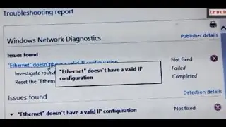 How to get Ethernet doesnt have a valid IP configuration Error - Troubleshoot Unidentified network