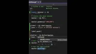 Python Tkinter Window Refresh #pythontricks #programming #javascript