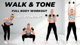 🔥30 Min WALK & TONE Dumbbell Workout🔥Burn Fat & Build Muscle🔥Full Body Compound Moves🔥