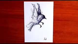 Scribble Bird Drawing | How To Scribble | Scribble Art