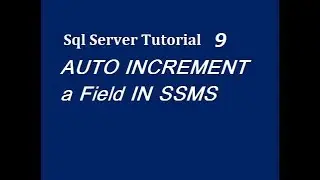 AUTO INCREMENT Column in Sql Server