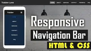 Responsive Navigation Bar With Html CSS - Responsive Sidebar Menu For Mobile | LOVE CODE  ❤️❤️