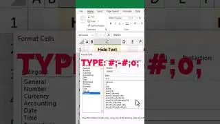 How to Hide Text & Numbers in Excel (Easy Trick!) #excel #exceltricks #exceltips