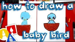 How To Draw Baby Bird WITH SHAPES! (for young artists)