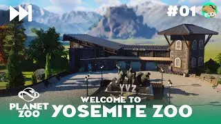 BEAUTIFUL YOSEMITE Valley Zoo - Zoo Entrance - Planet Zoo Sandbox Speedbuild - Episode 01