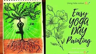 EASY painting for INTERNATIONAL YOGA DAY ☺️