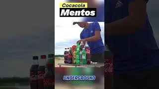 Big Coca Cola & Other Sodas Cans VS Mentos Underground #shorts