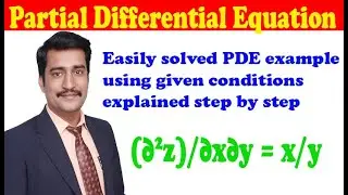 Easily solved PDE example using given conditions explained step by step