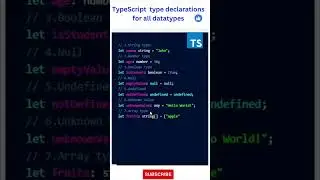 Typescript type declaration for all data types | 