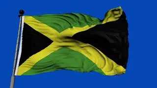 🚩Jamaica Flag Waving | GREEN SCREEN & CHROMA MATTE🚩