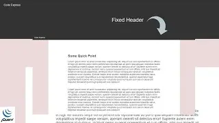 Fixed Header Quickly Using HTML & CSS Only | Header Fixed On Scroll | CodeExpress