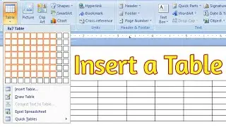 How to Insert a Table in Microsoft Word | Insert table in MS word 2007