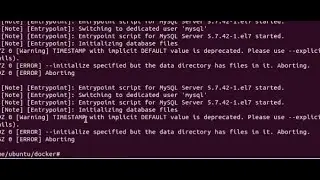 How to fix docker - error creating container: initialize specified but the data directory has files