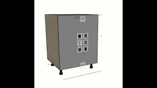 Кухонный шкаф со скрытыми ящиками для проектирования корпусной мебели в программе SketchUp