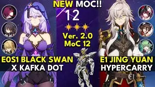 NEW Memory of Chaos Floor 12 (3 Stars) E0S1 BLACK SWAN & E1 JING YUAN | Honkai: Star Rail 2.0