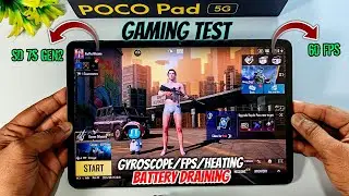 POCO Pad 5G PUBG (BGMI) Gaming, Gyro, FPS & Battery Draining Test | Best Gaming Pad Under 20K ?