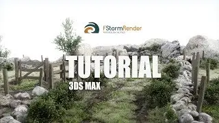 3ds max, Paddock landscape tutorial, f-storm render