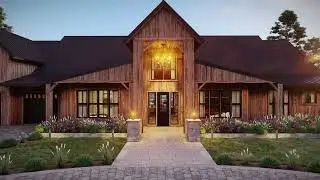 Texas Strong Relaxed Luxury House Plan --Fully Featured Modern Rustic Barn House