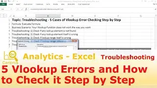 Excel Troubleshooting - 5 Vlookup Errors in Complex Formula and How to Check Step by Step