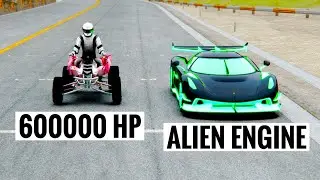 600000 HP Quad 4X4 vs Koenigsegg Jesko Alien Engine at Special Stage Route X