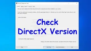 How to check version of DirectX on Windows 10 PC