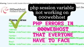 PHP errors in 000webhost that everyone  have to face|| session variable not working