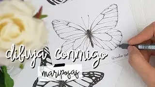 Como dibujar mariposas + Reto de dibujo primaveral || Dibujo para primavera || Dibuja conmingo