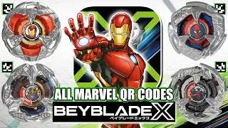 ALL 4 MARVEL COLLAB BEYBLADE X QR CODES Hasbro Beyblade X App