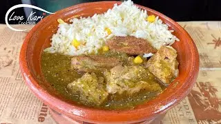 Costillas de Puerco en Salsa Verde y Arroz Pork Ribs with Buttery Corn Rice