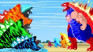 BLOOP PYTHON vs SPIDER GODZILLA, KONG: ATOMIC BREATH| GODZILLA FUNNY CARTOON