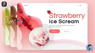 Ice Cream Website Design in figma | Website Design Tutorials for Beginners | Figma UIUX Design 2023