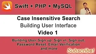 UISearchBar example in Swift. Case insensitive search. Video 1.