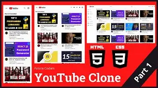 How to Build Responsive YouTube Clone using HTML & CSS - Beginners Tutorial | Part 1